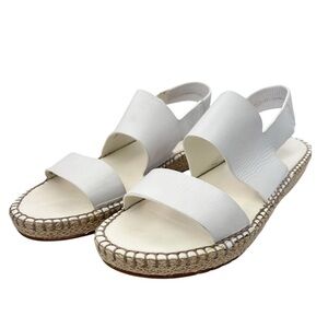 COLE HAAN Pinch Cloudfeel White Leather Espadrille Slingback Sandals Size 10